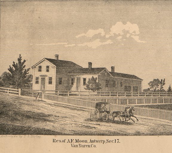 Residence, A.F. Moon, Section 17 - Antwerp, Van Buren 1860