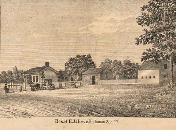 Residence, H.J. Howe, Section 27 - Buchanan, Berrien 1860