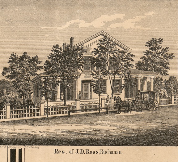 Residence, J.D. Ross - Buchanan, Berrien 1860