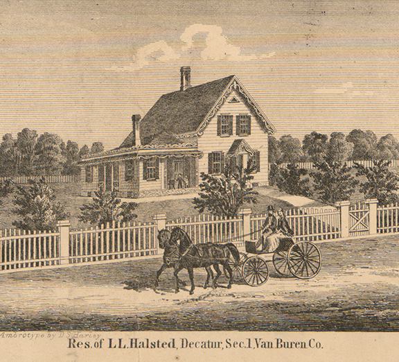 Residence, L.L. Halsted, Section 1 - Decatur, Van Buren 1860
