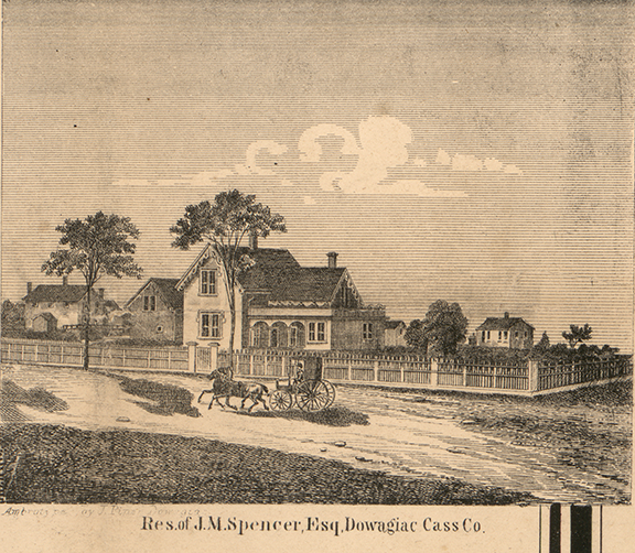 Residence, J.M. Spencer, Esq. - Dowagiac, Cass 1860