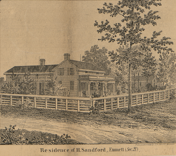 Residence, H. Sandford, Section 21 - Emmett, Calhoun 1858