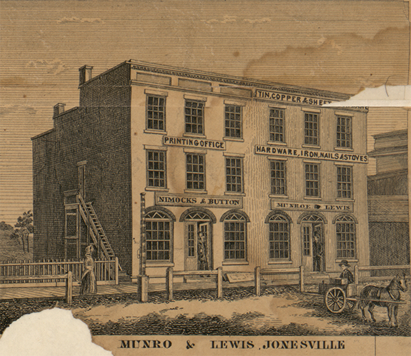 Munro & Lewis, Jonesville, Fayette, Hillsdale 1857