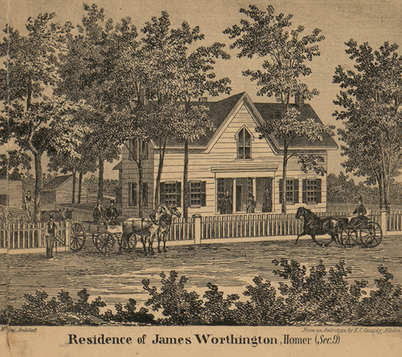 Residence, James Worthington, Section 9 - Homer, Calhoun 1858