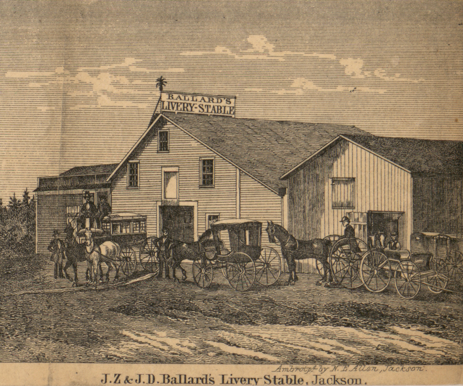 J.Z. & J.D. Ballard's Livery Stables, Jackson, Jackson 1858