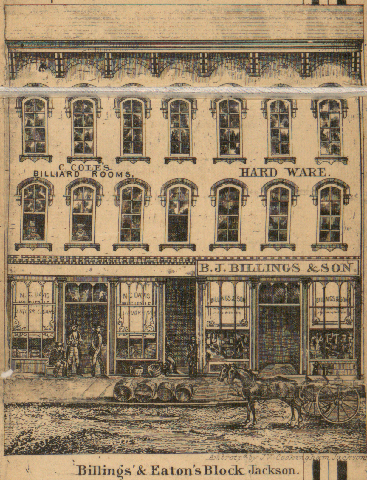 Billings' & Eaton's Block, Jackson, Jackson 1858