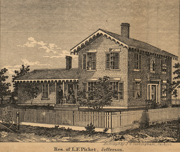 Residence, L.E. Picket, Jefferson, Jackson 1858