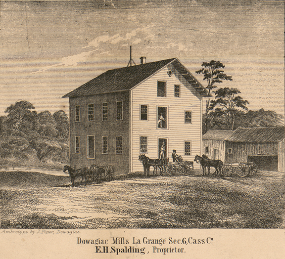 Dowagiac Mills, Section 6, E.H. Spalding, Proprietor - La Grange, Cass 1860