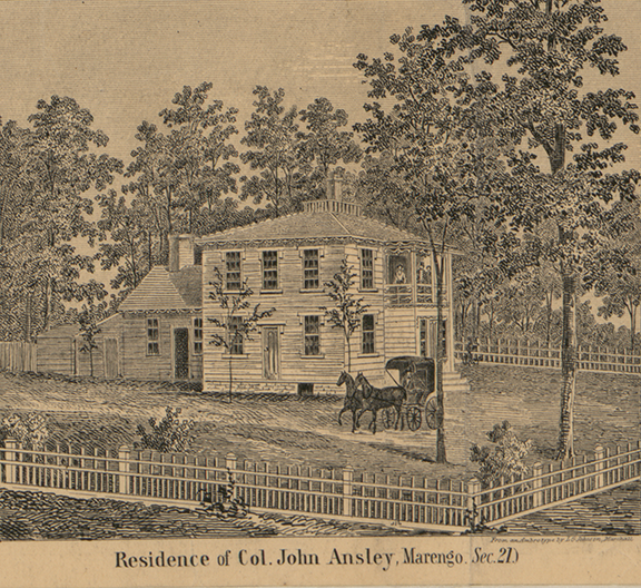 Residence, Col. John Ansley, Section 21 - Marengo, Calhoun 1858