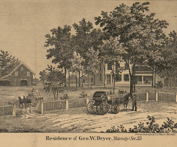 Residence, Geo.W. Dryer, Section 35 - Marengo, Calhoun 1858