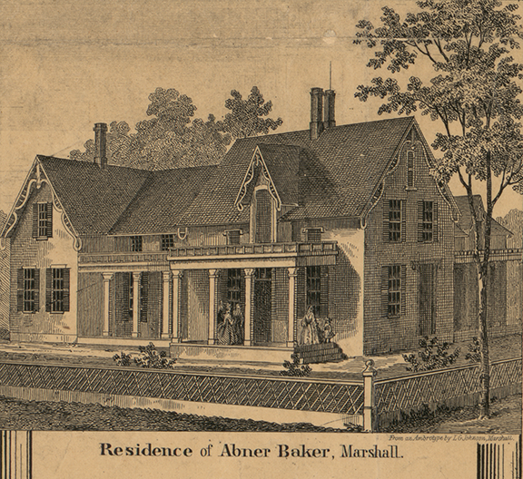 Residence, Abner Baker - Marshall, Calhoun 1858