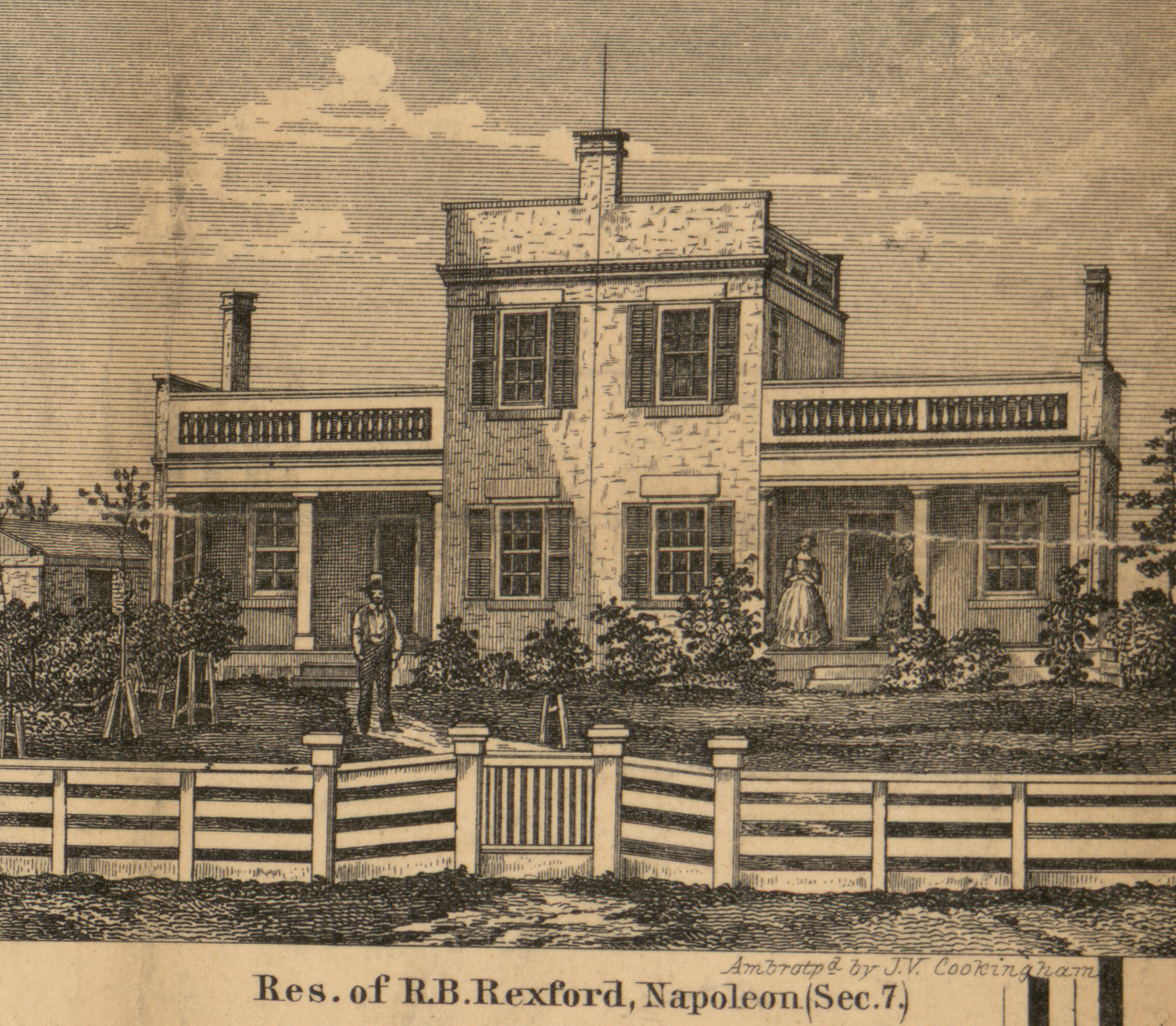 Residence, R.B. Rexford, Napoleon, Section 7, Jackson 1858
