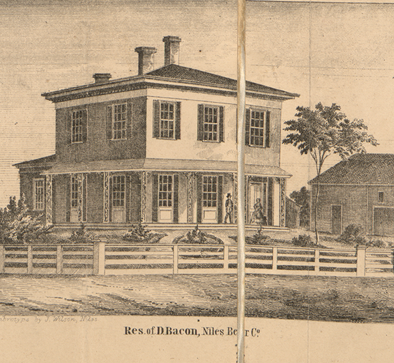 Residence, D. Bacon - Niles, Barrien 1860