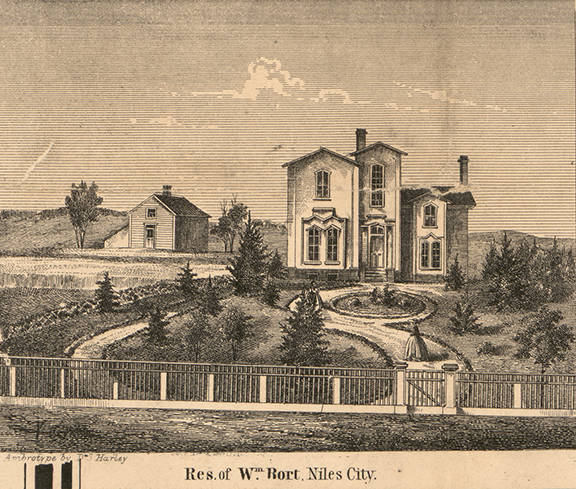 Residence, Wm. Bort - Niles City, Berrien 1860