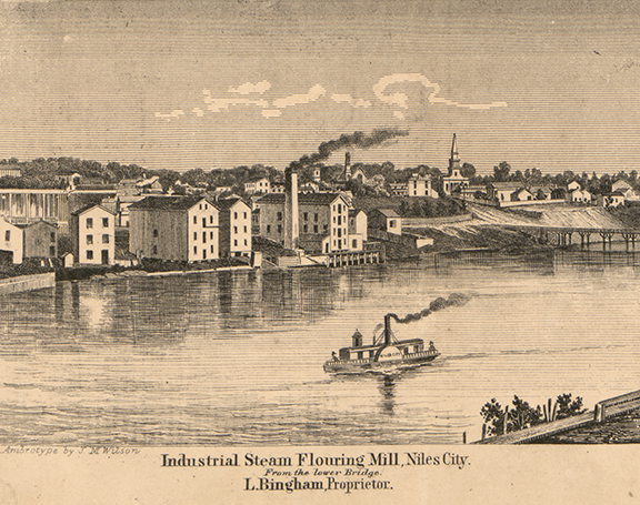 Industrial Steam Flouring Mill, L. Bingham, Proprietor - Niles City, Berrien 1860