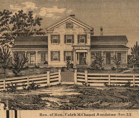 Residence, Hon. Caleb M. Chapel, Section 33, Sandstone, Jackson 1858