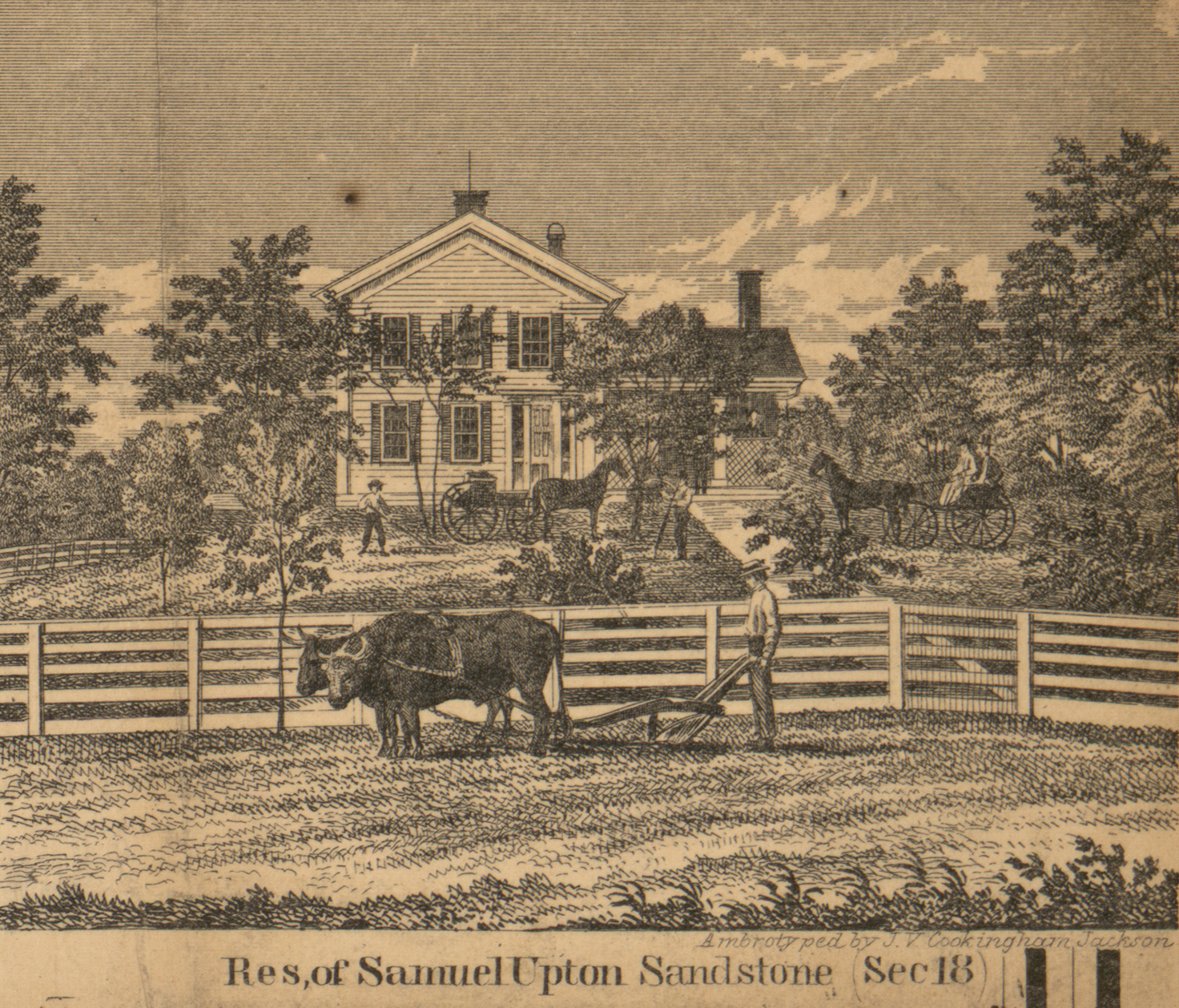 Residence, Samuel Upton, Section 18, Sandstone, Jackson 1858