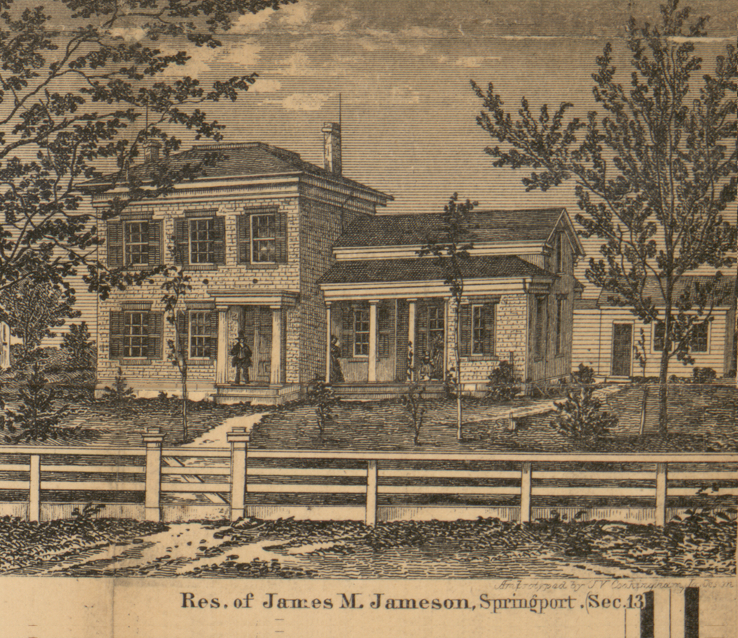 Residence, James M. Jameson, Section 13, Springport, Jackson 1858