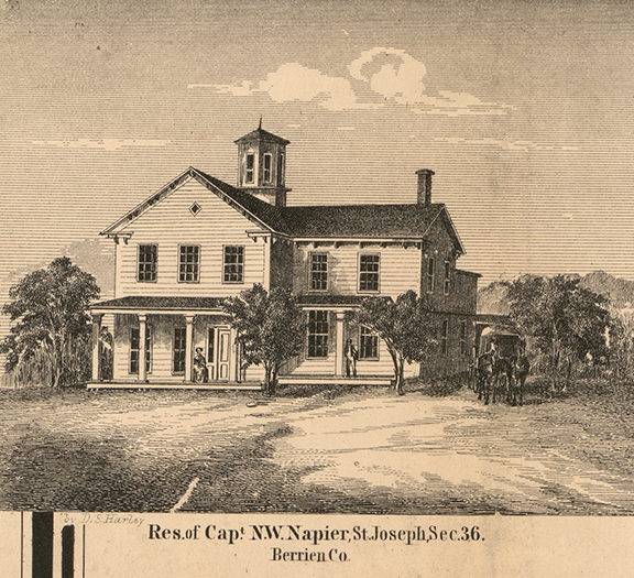 Residence, Captain N.W. Napier, Section 36 - St. Joseph, Berrien 1860