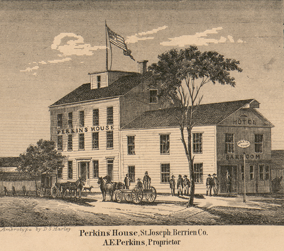 Perkin's House, A.H. Perkins Proprietor - St. Joseph, Berrien 1860