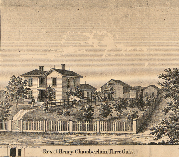 Residence, Henry Chamberlain - Three Oaks, Berrien 1860