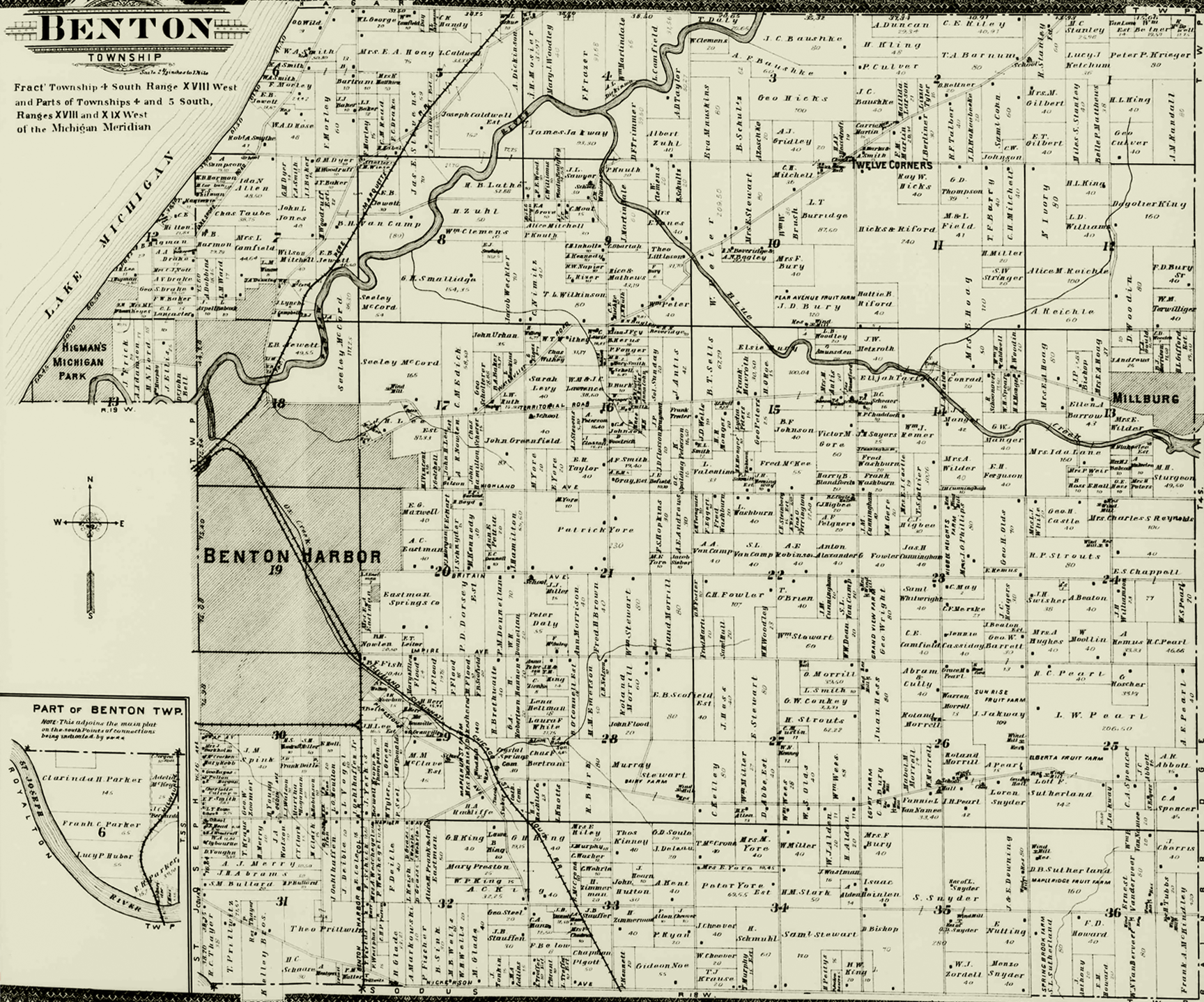 1903 Benton Township, Michigan landownership map
