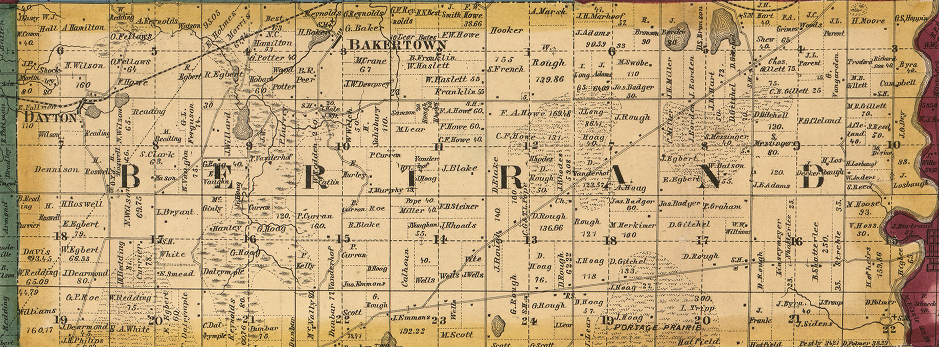 1860 Bertrand Township, Michigan landownership map