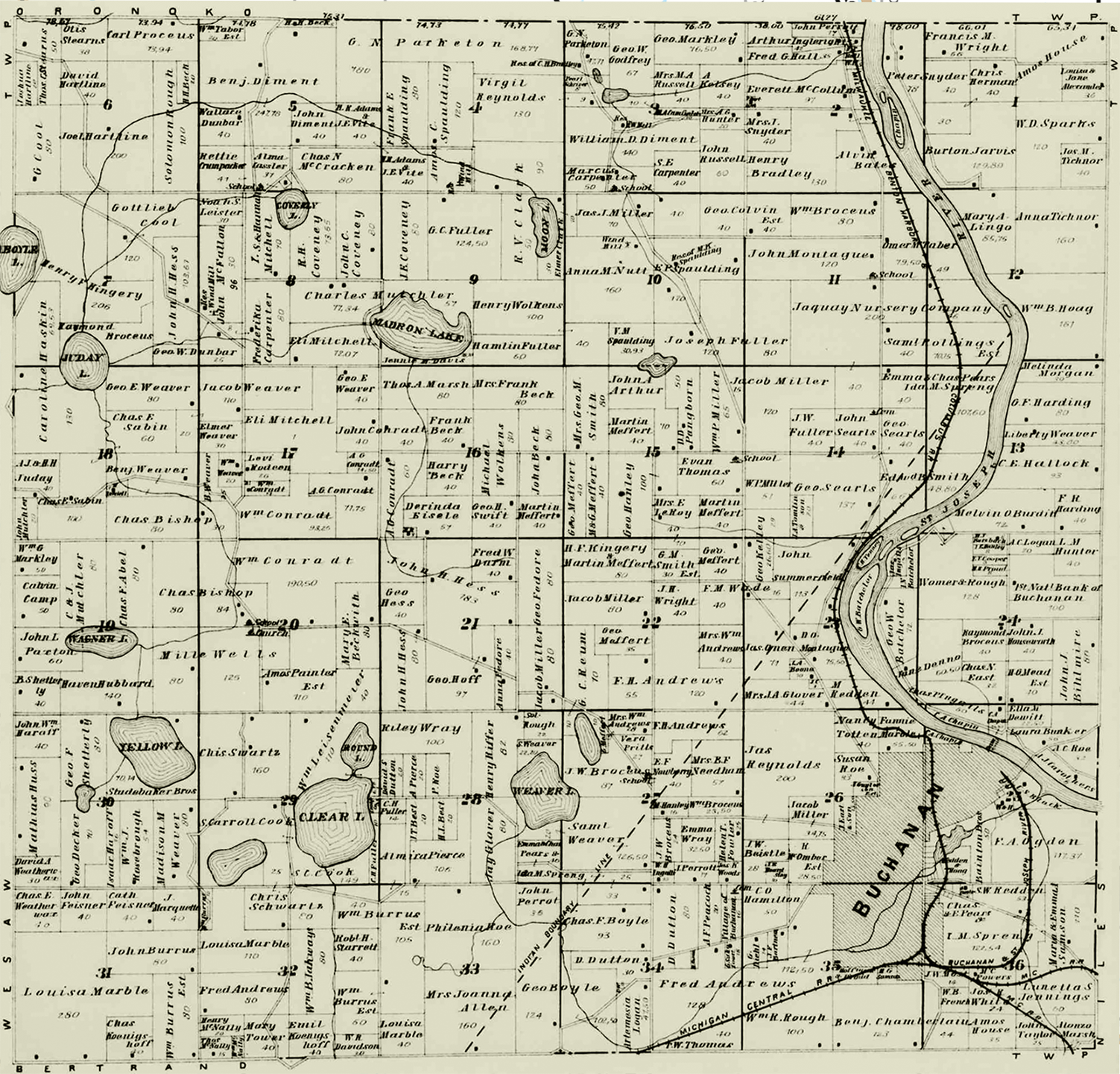 1903 Buchanan Township, Michigan landownership map