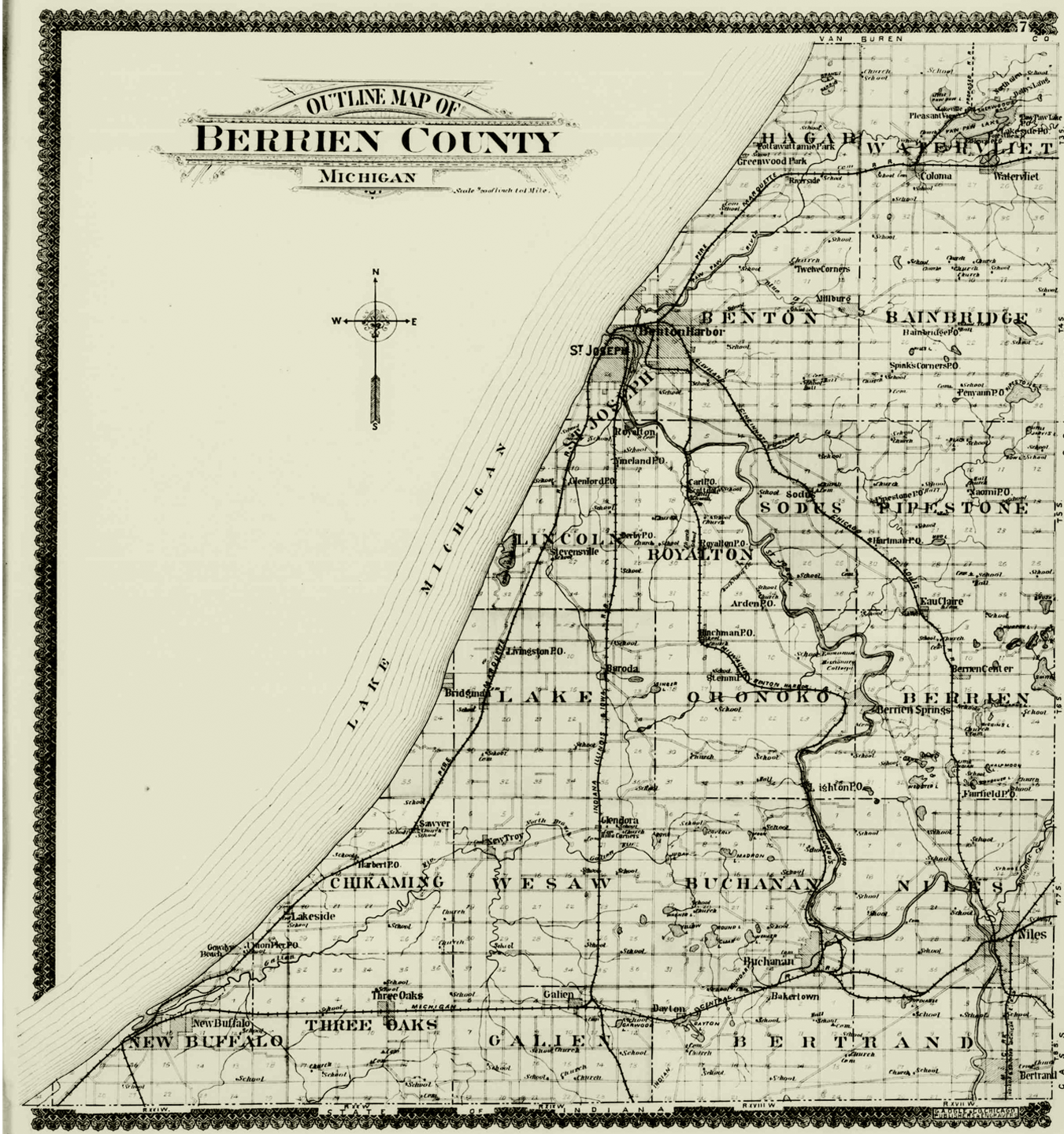 1903 Berrien County Michigan landownership map