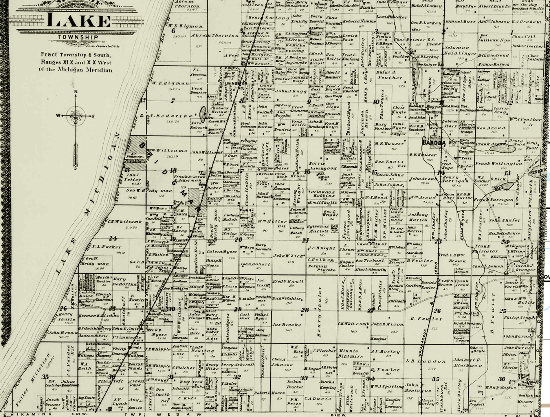 1903 Lake Township, Michigan landownership map