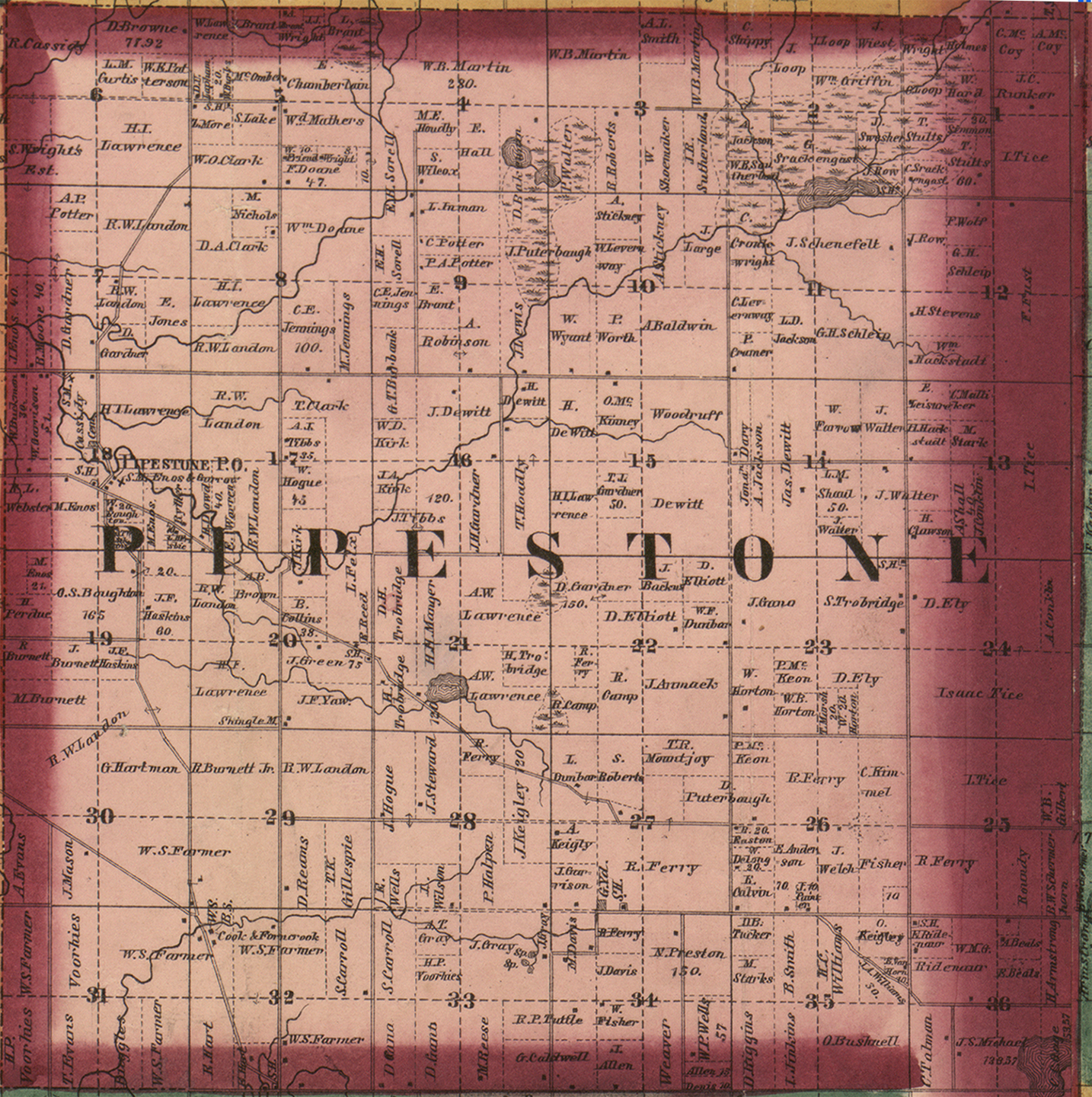 1860 Pipestone Township, Michigan landownership map