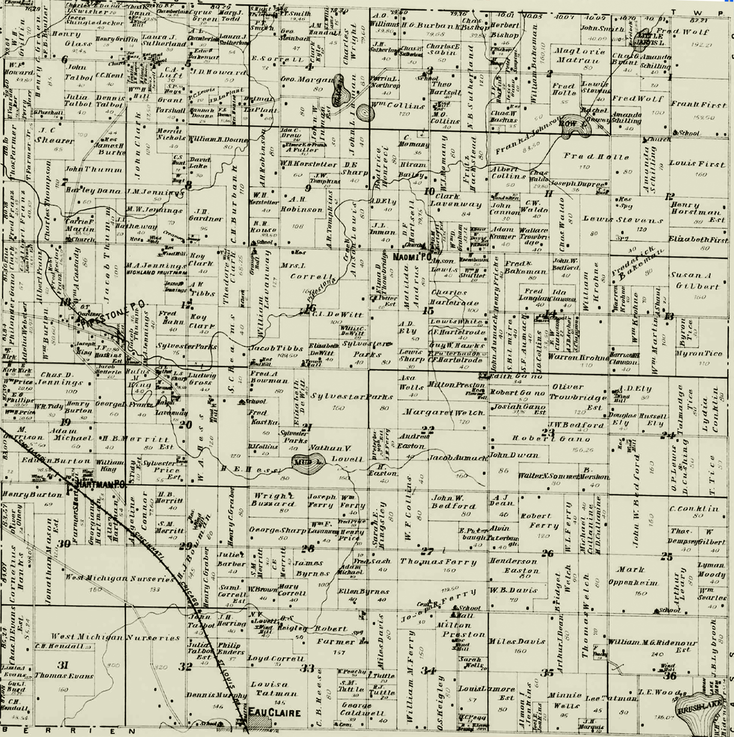 1903 Pipestone Township, Michigan landownership map