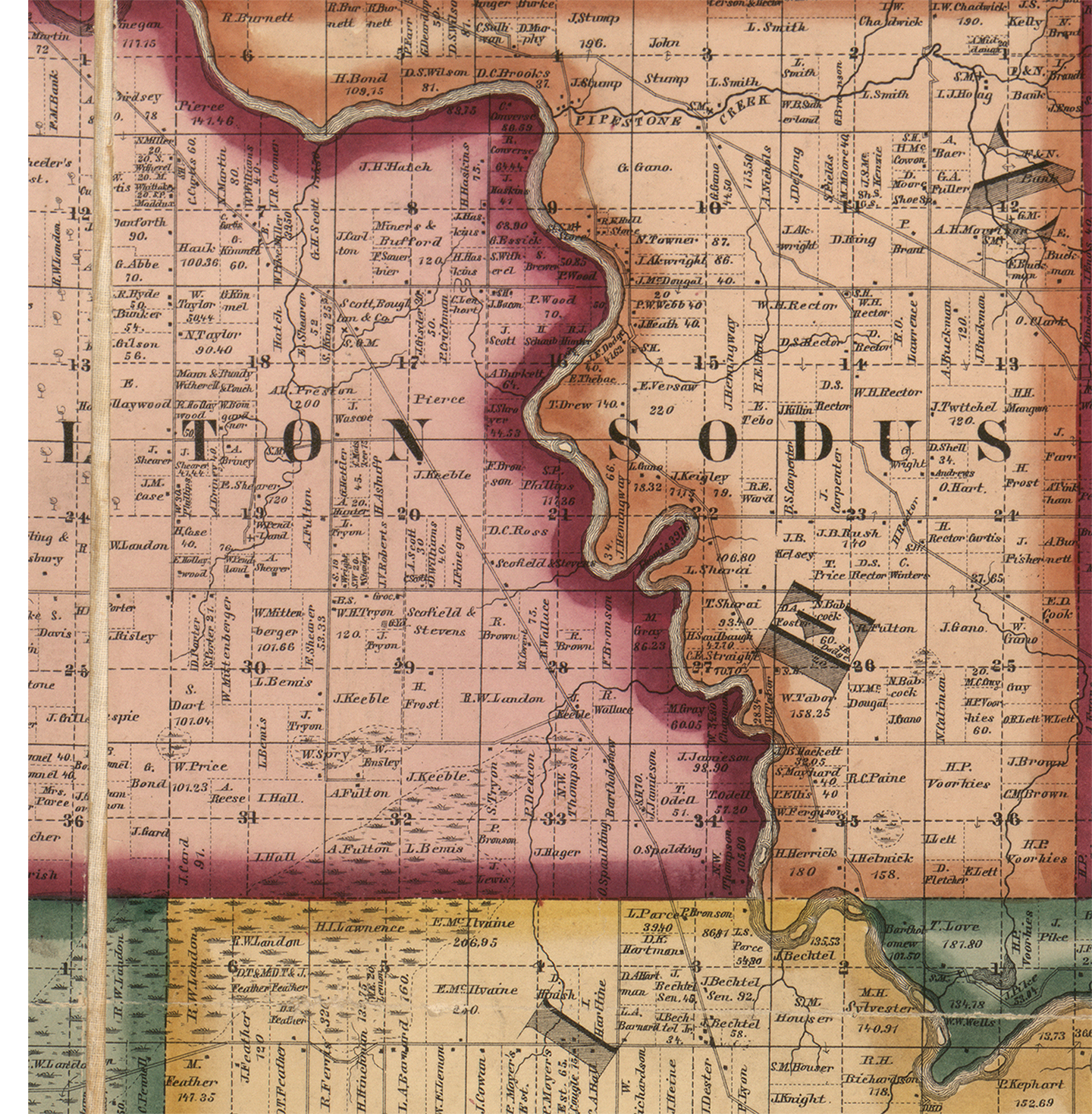 1860 Sodus Township, Michigan landownership map