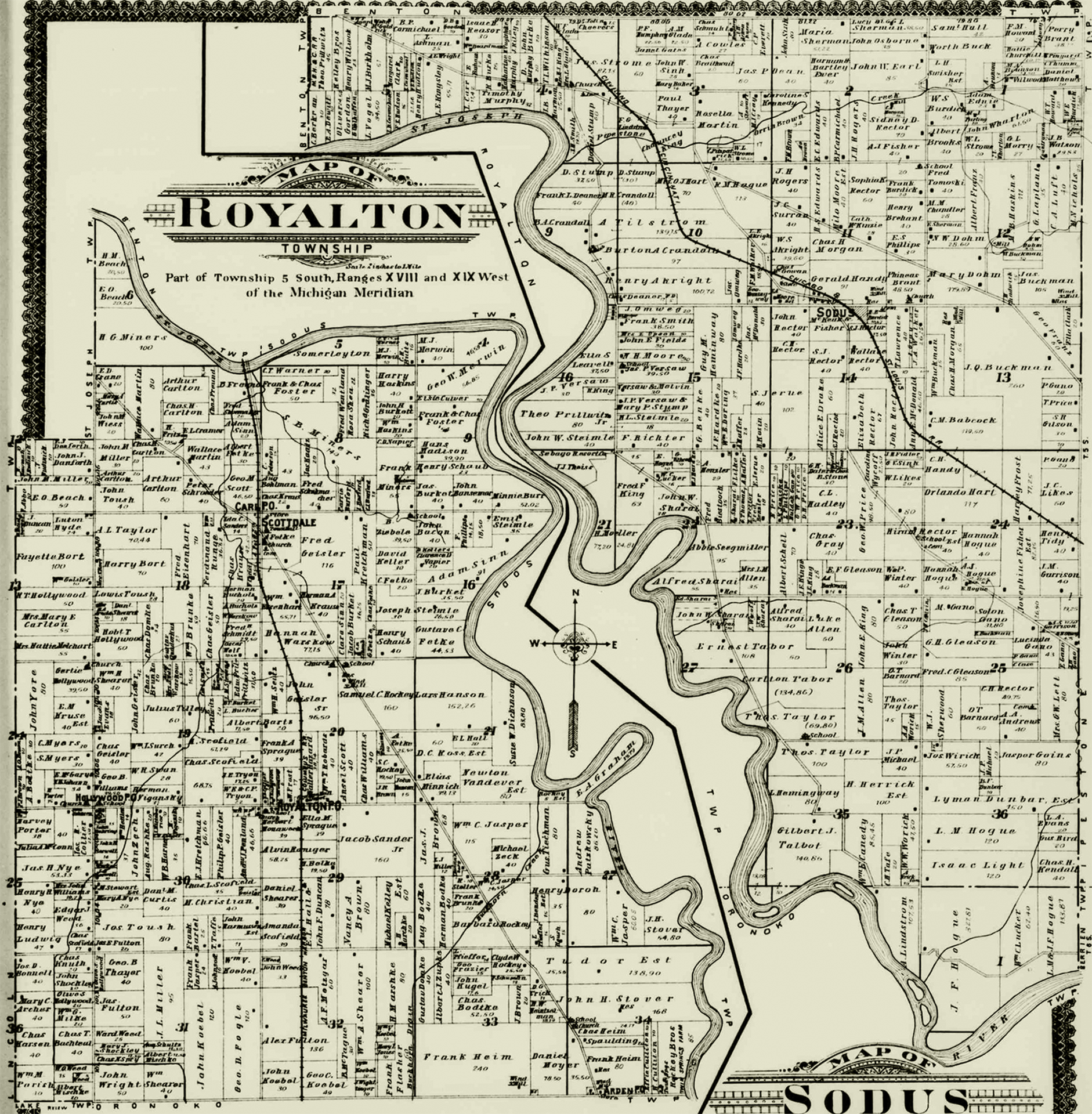 1903 Sodus Township, Michigan landownership map