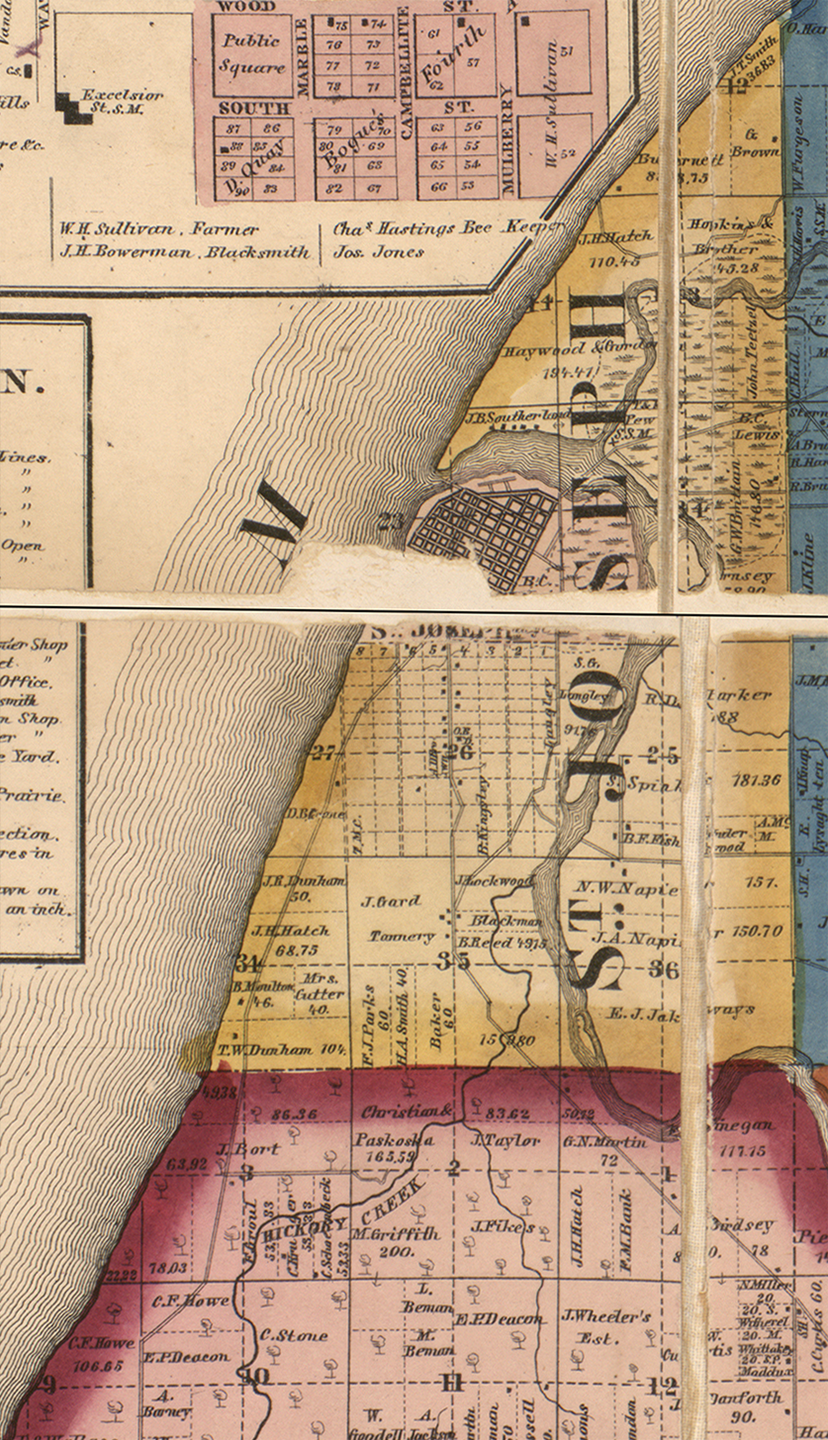 1860 St Joseph Township, Michigan landownership map