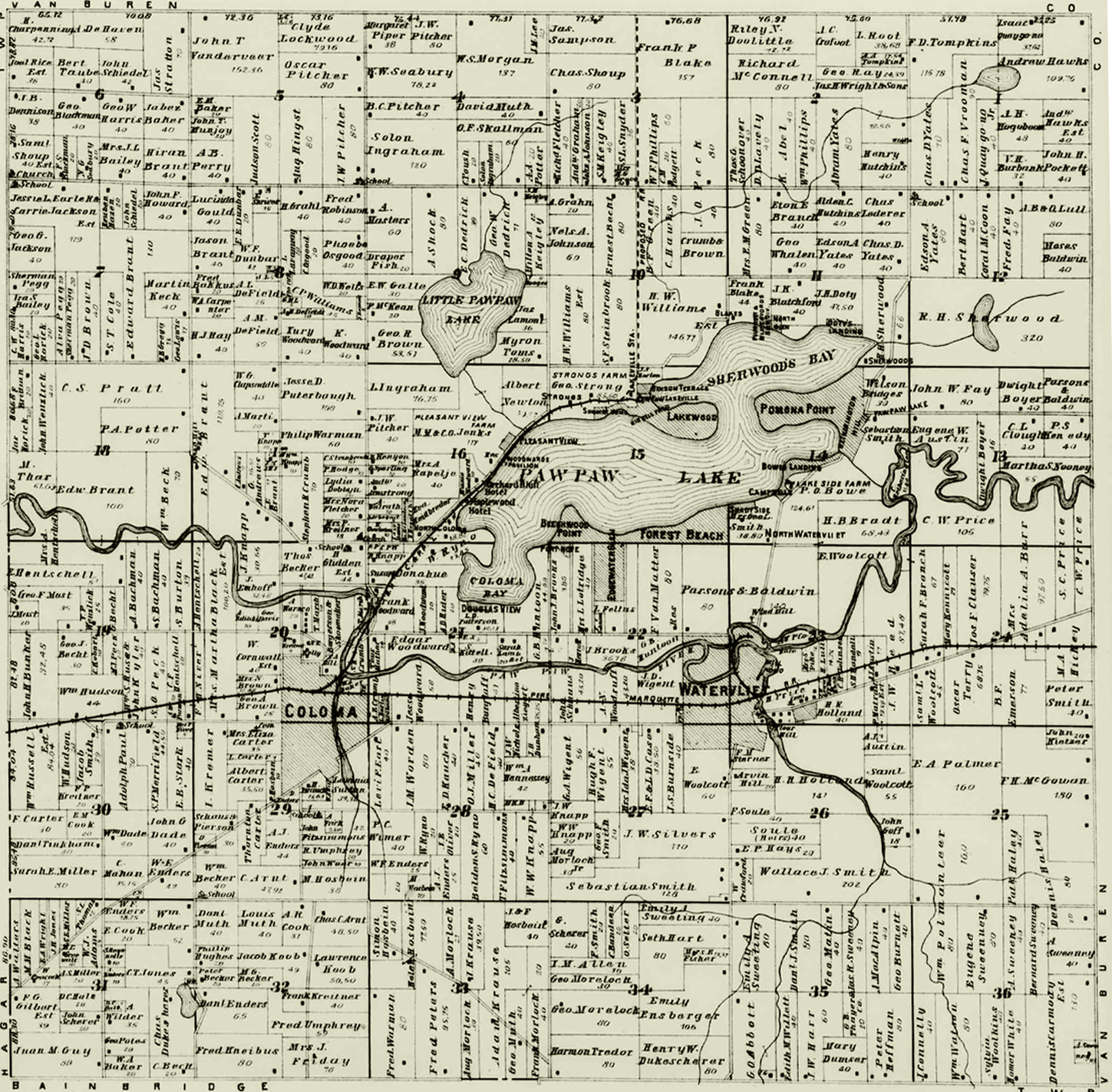 1903 Watervliet Township, Michigan landownership map