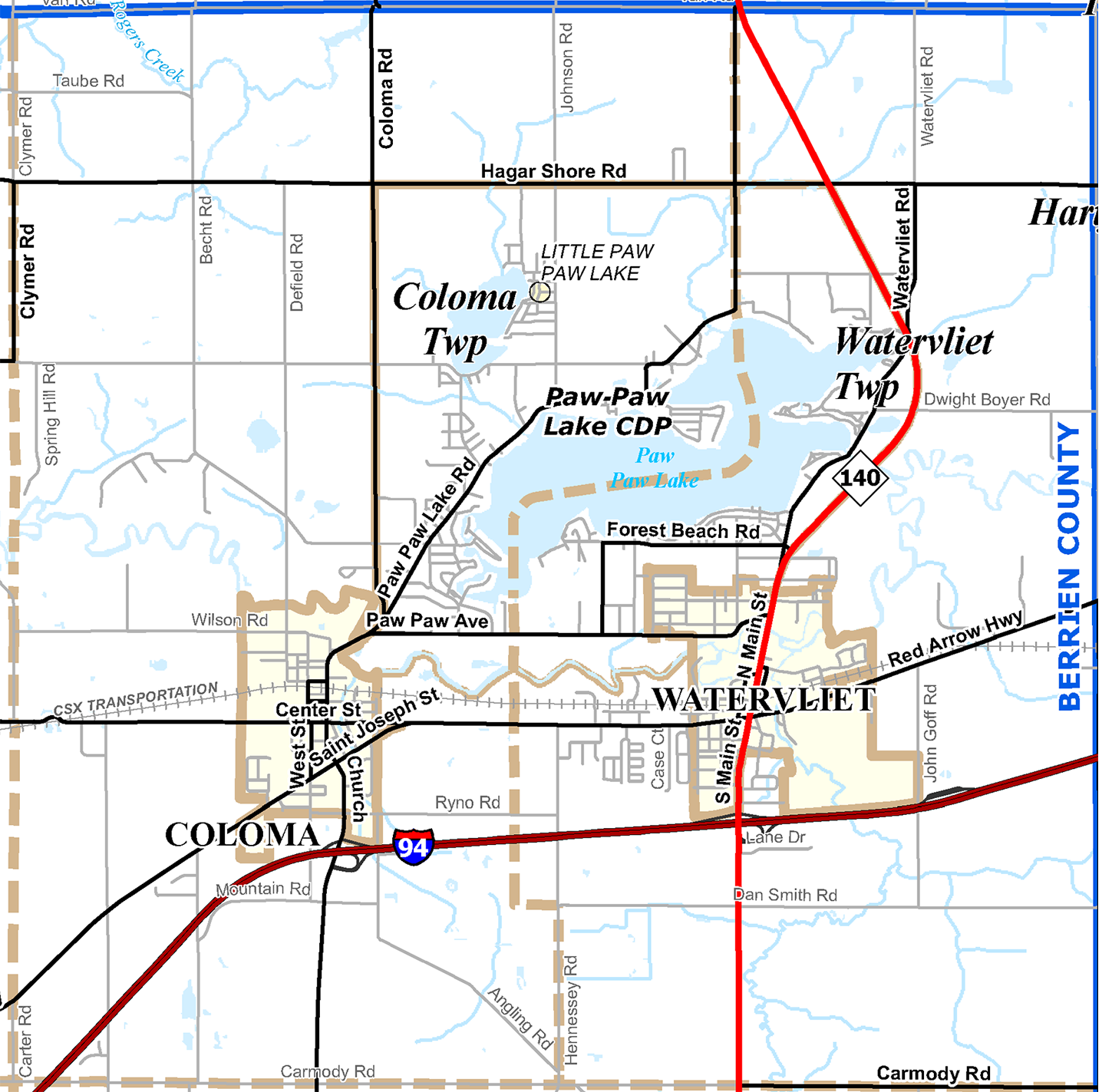 2009 Watervliet Township, Michigan map