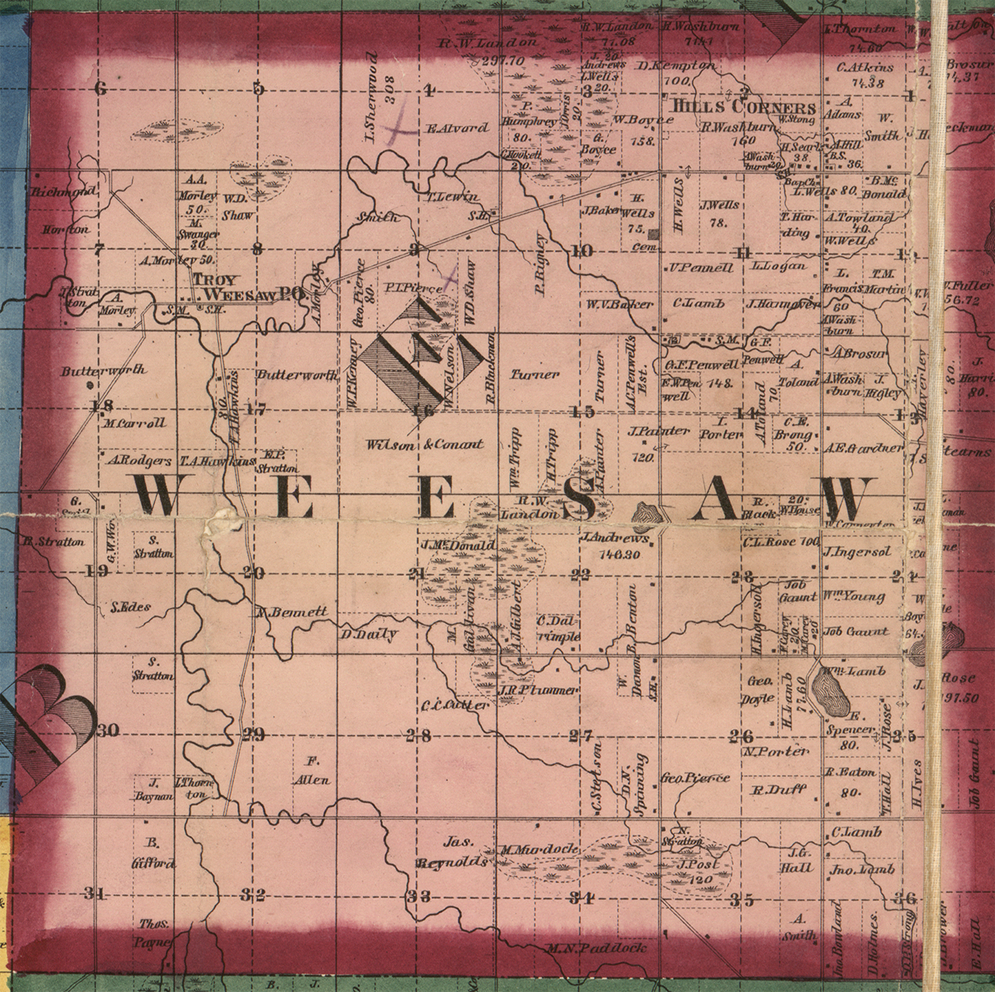 1860 Weesaw Township, Michigan landownership map