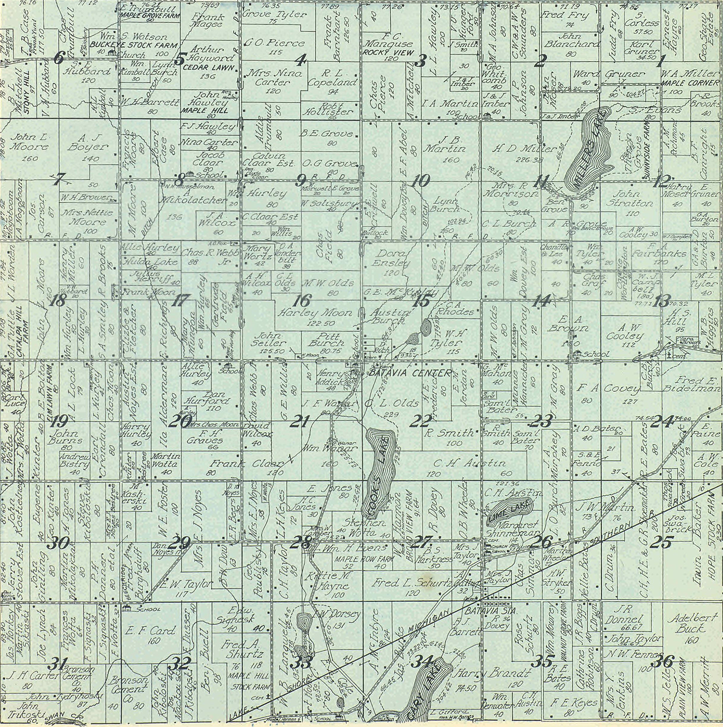 1915 Batavia Township, Michigan landownership map