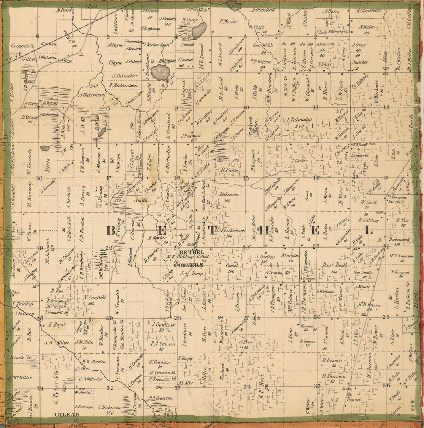 1858 Bethel Township, Michigan landownership map