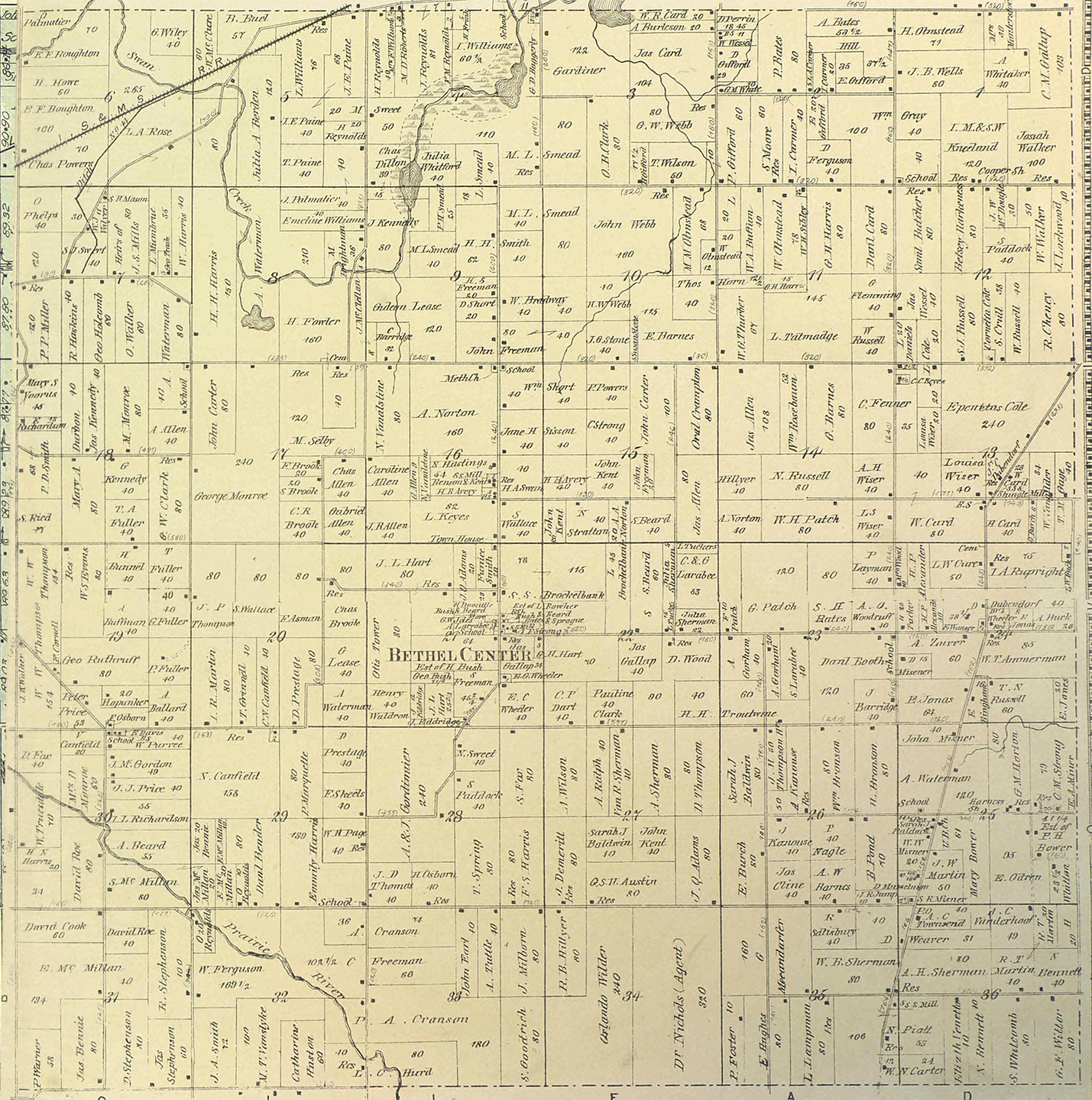 1872 Bethel Township, Michigan landownership map