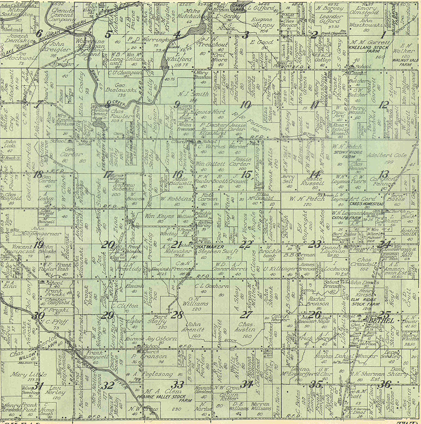 1915 Bethel Township, Michigan landownership map