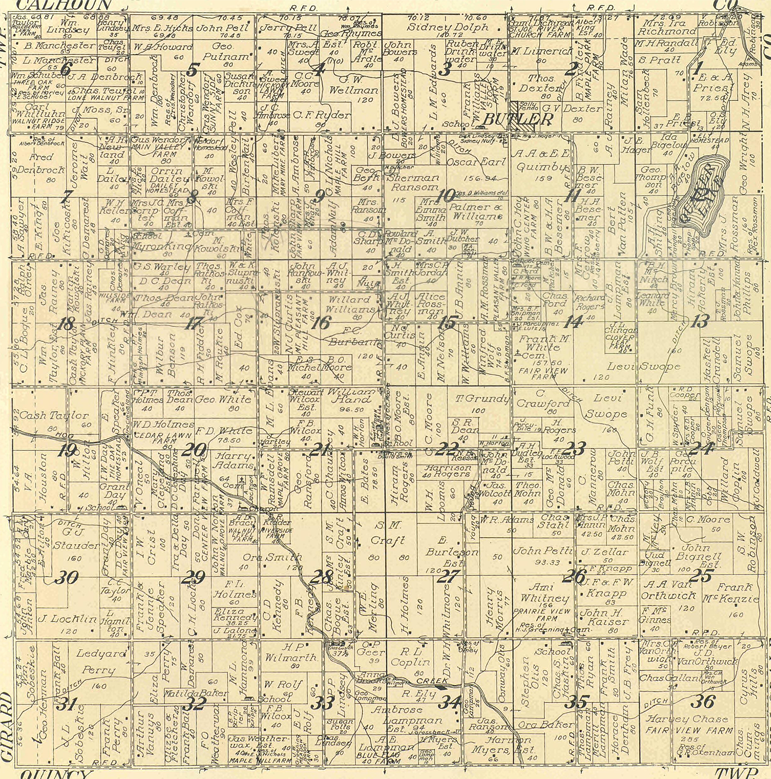 1915 Butler Township, Michigan landownership map