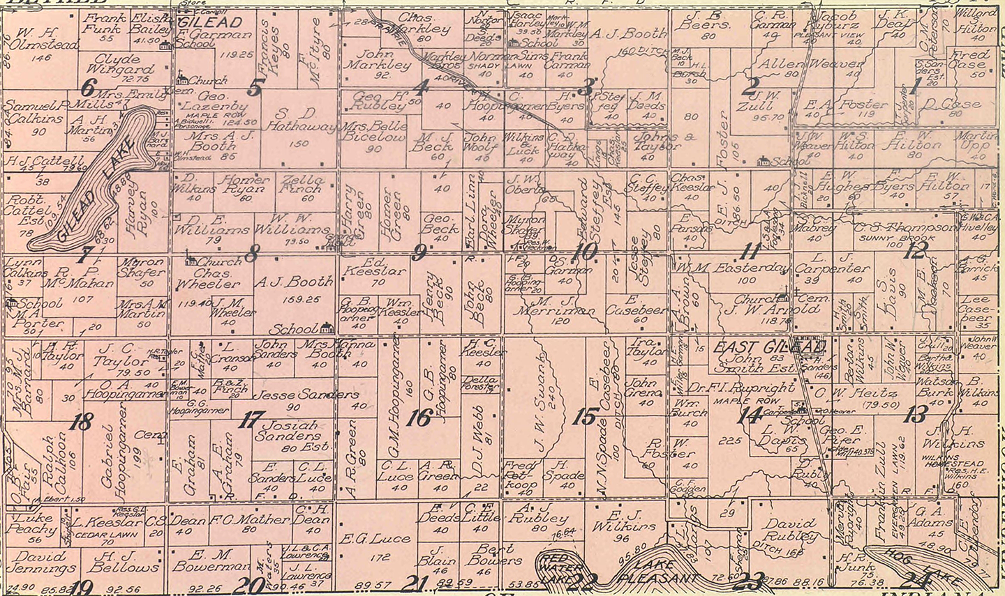 1915 Gilead Township, Michigan landownership map