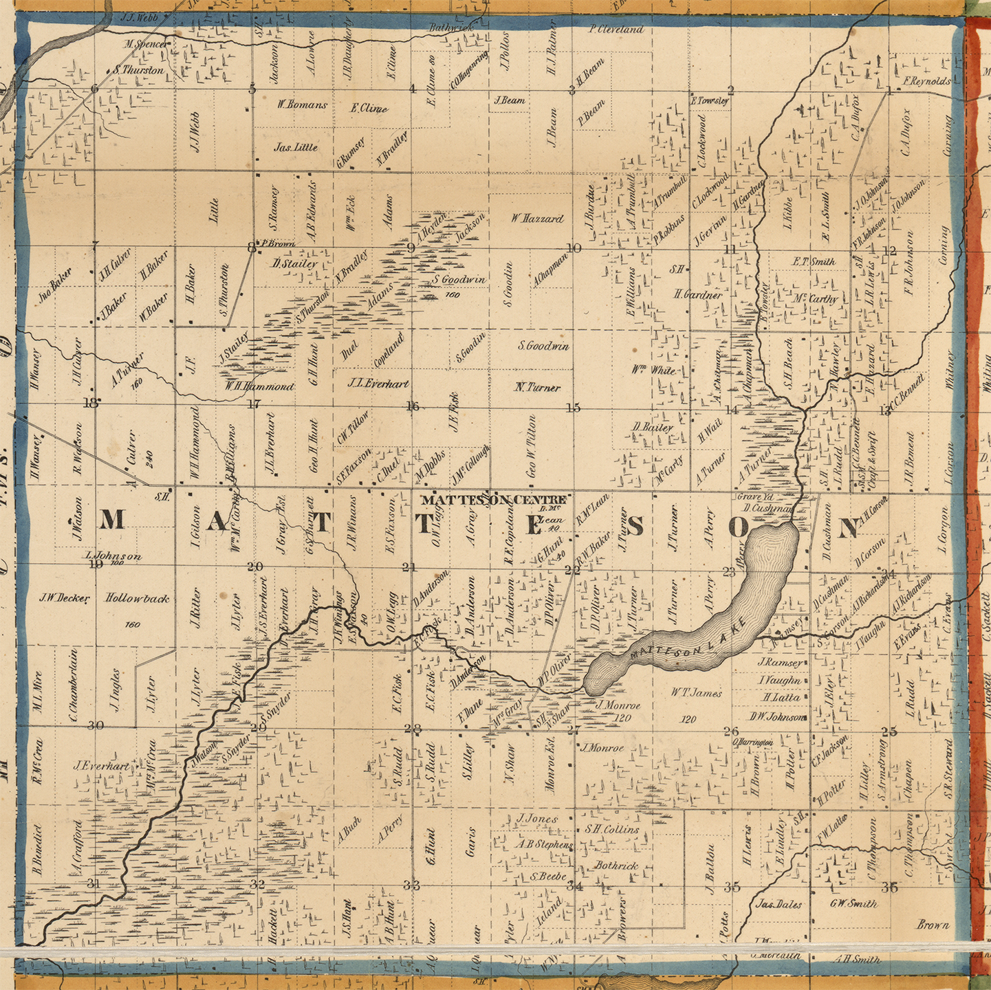 1858 Matteson Township, Michigan landownership map