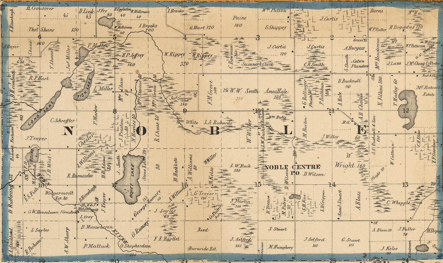1858 Noble Township, Michigan landownership map