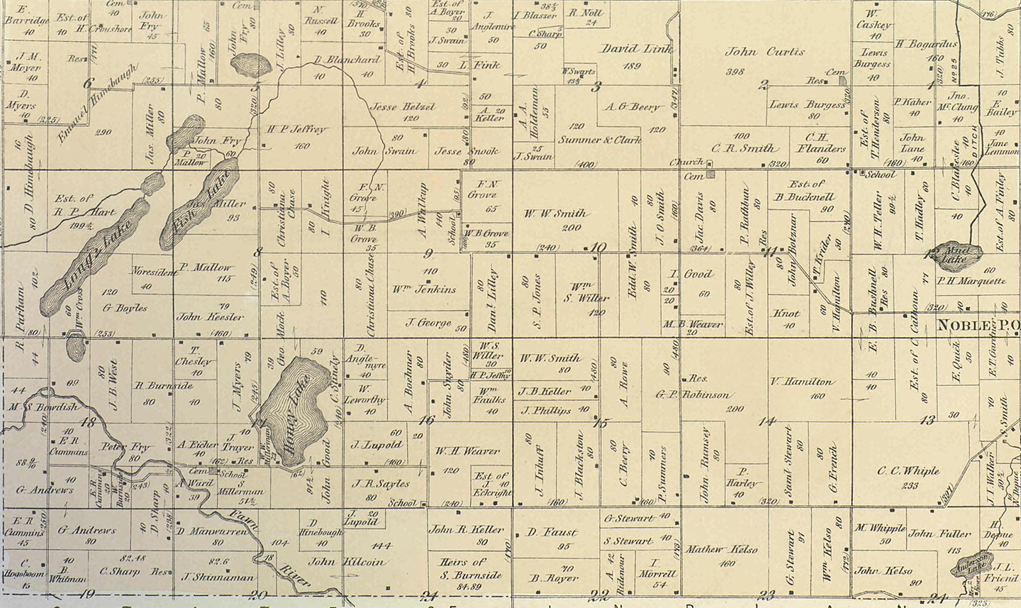 1872 Noble Township, Michigan landownership map