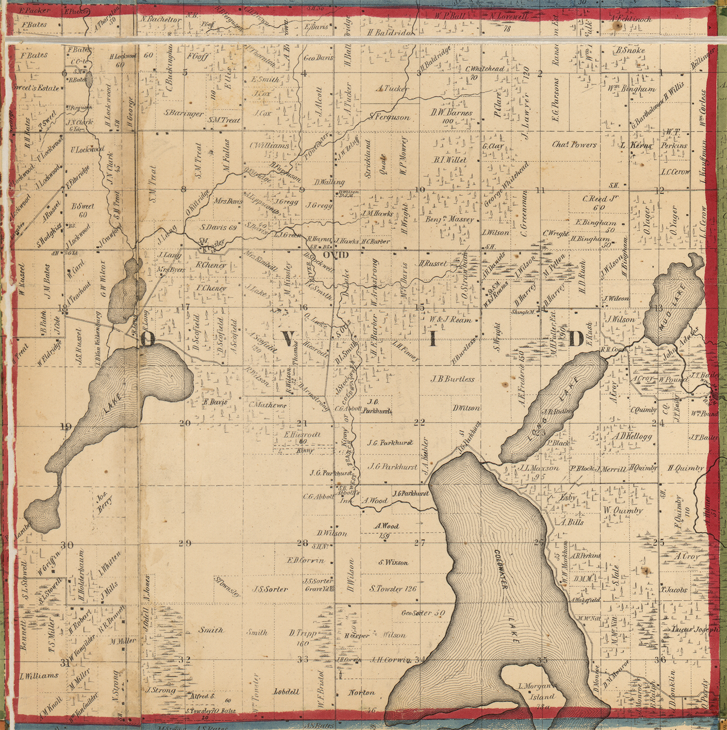 1858 Ovid Township, Michigan landownership map