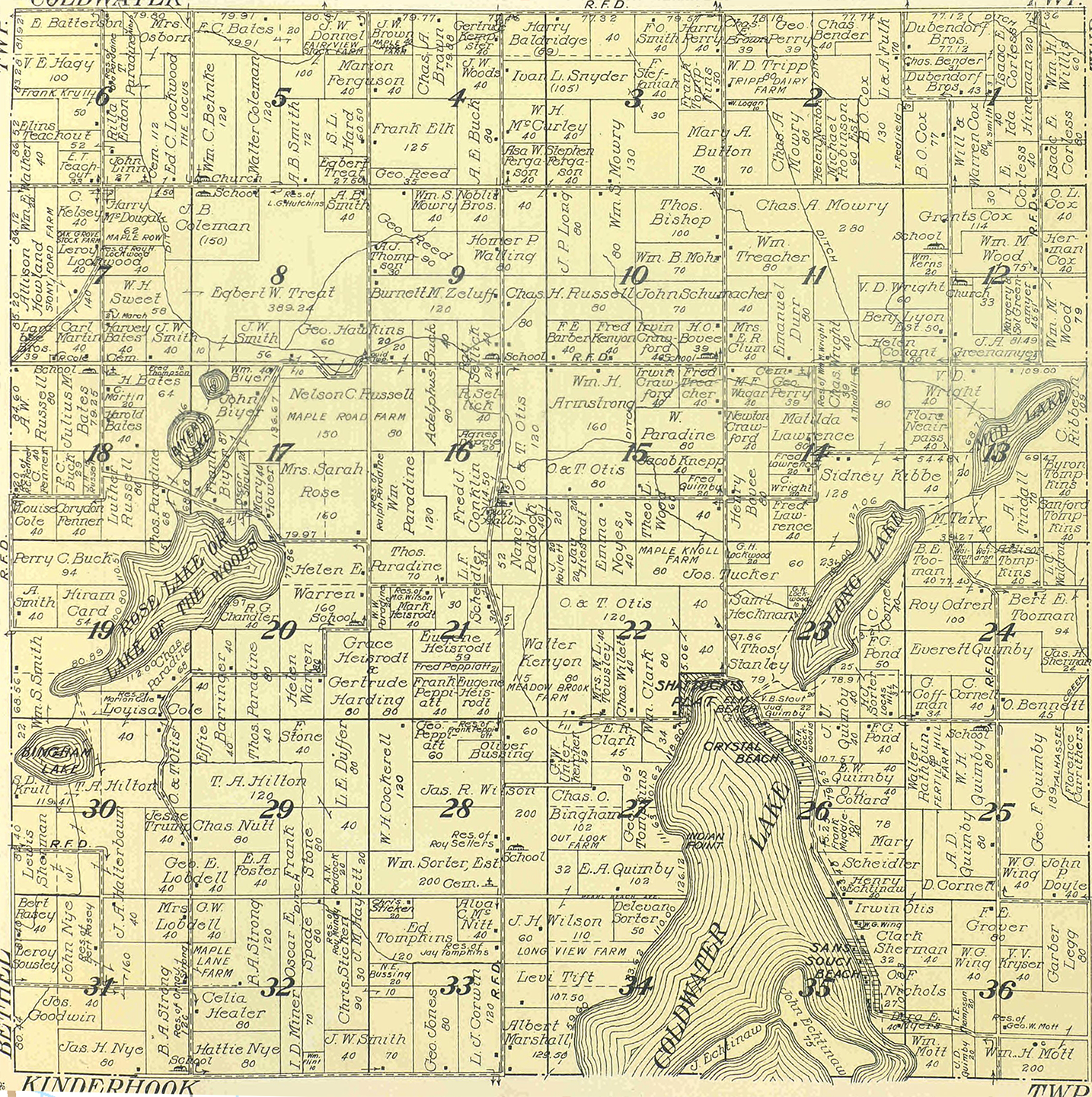 1915 Ovid Township, Michigan landownership map