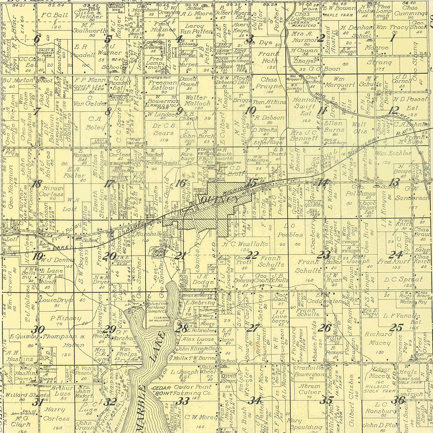 1915 Quincy Township, Michigan landownership map